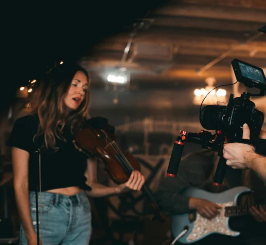 Benefit of extensive stock film /image and music libraries